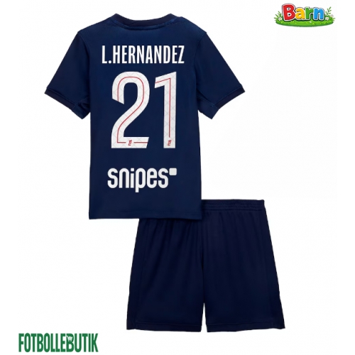 Paris Saint-Germain Lucas Hernandez #21 Hemmaställ Barn 2025-26 Kortärmad (+ Korta byxor)